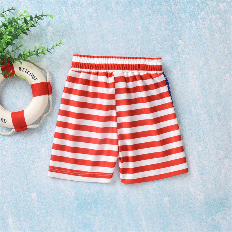 Wholesale Kids Cartoon Shark Swim Trunks Polyester Swimwear